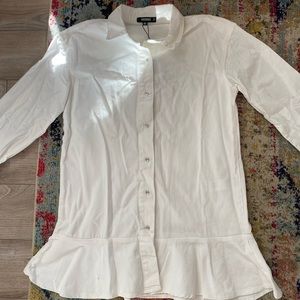 Missguided white denim collared dress